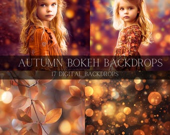 Autumn Bokeh Photography Backdrops: Studio Fall Backgrounds (Digital Download)