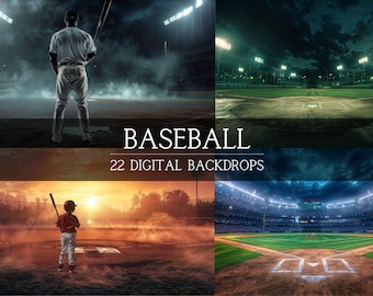 Baseball Digital Backdrops: Fog, Smoke, Stadium (22 Files)