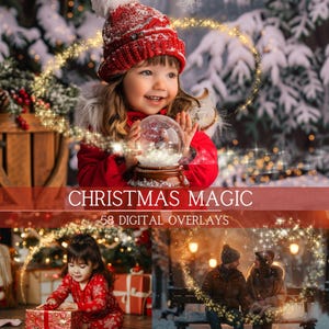 58 Magic Christmas Overlay For Photoshop Overlays, Fairy Dust Backdrop, Glowing Stars Overlay, Sparkle PNG For Christmas Lights, Starlight