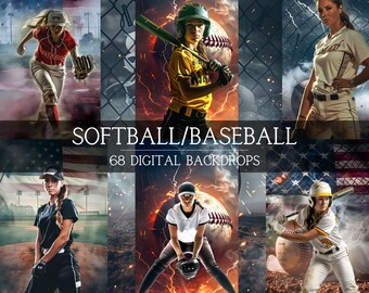 68 Fundos de pôsteres de beisebol e softbol: banner de time esportivo (download digital)