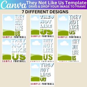 7 They Not Like Us Canva Editable Design, Drag and Drop Your Design, They Not Like Us Canva Frame Football Template, Trending Canva Frame