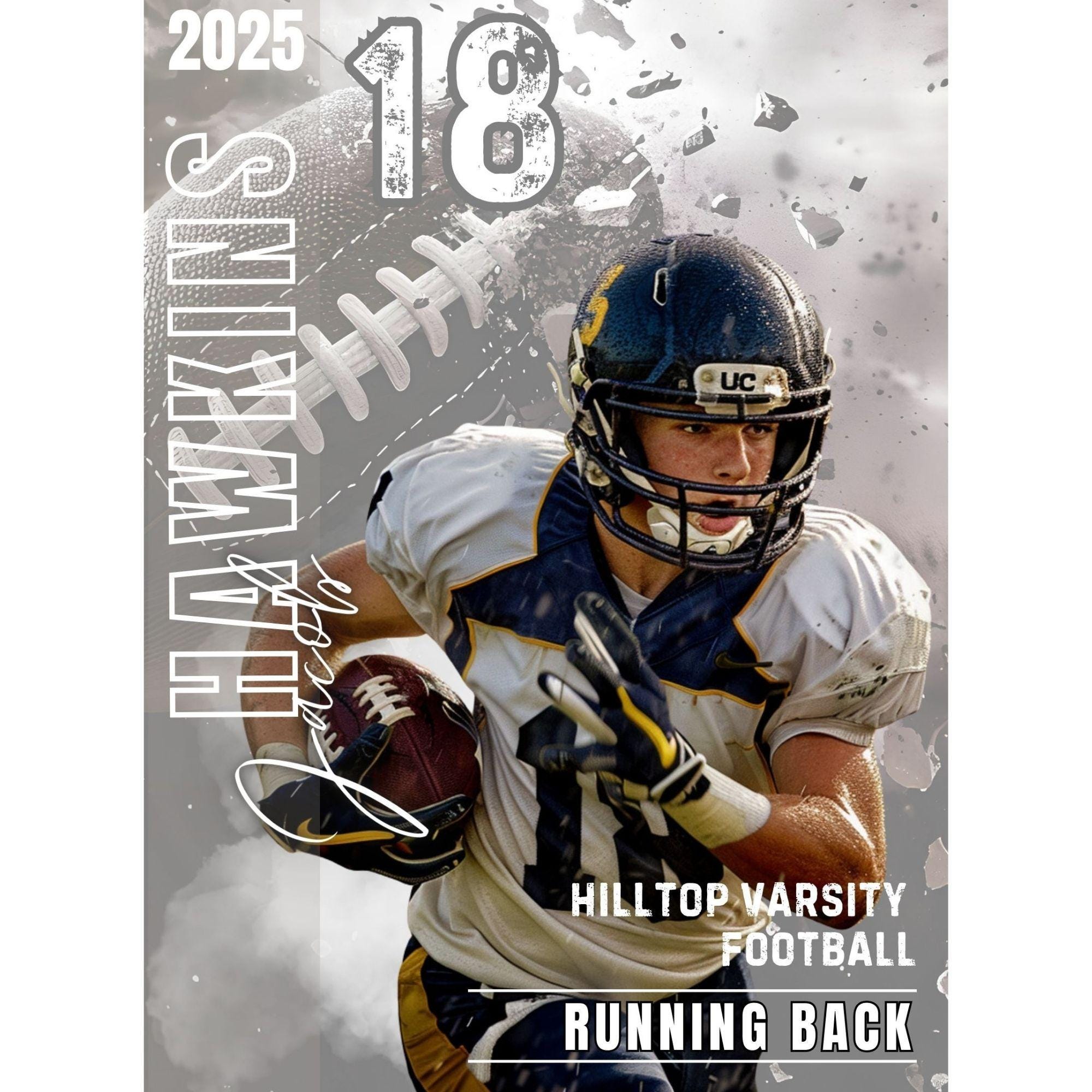 Football Poster Canva Template: Senior Sports, Memory Mate (digital ...