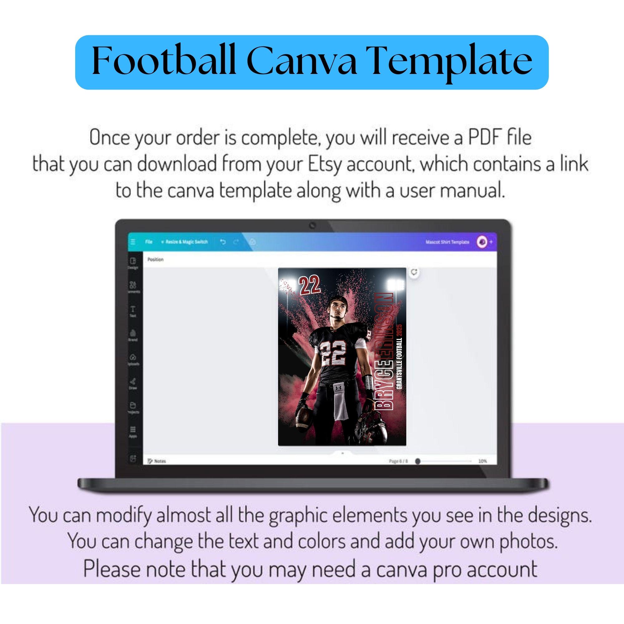 Football Poster Template: Senior Sports Banner, Memory Mate (canva ...