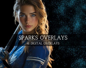 Sports Photography Overlays: Fire Spark Effects, Gym Photo Backgrounds (JPG Download)
