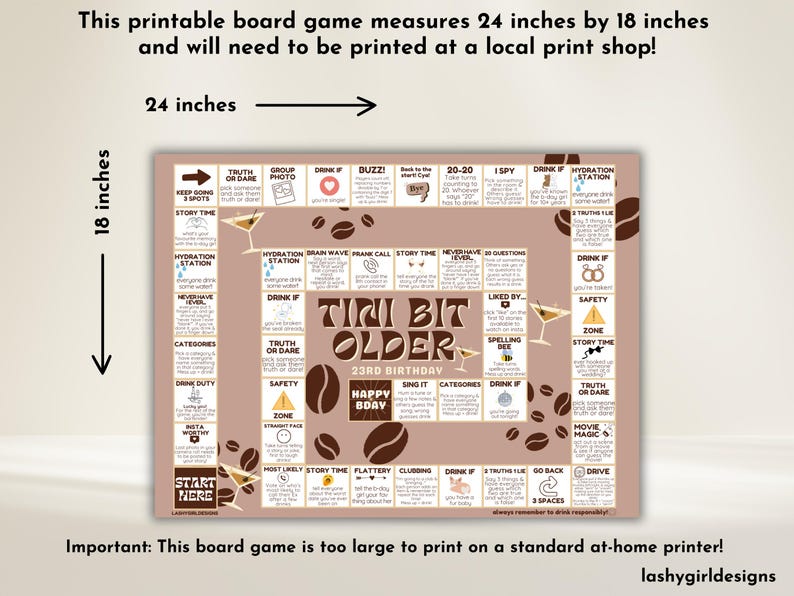 Tini Bit Older Birthday Board Game Espresso Martini Birthday Party Decor Girls Night Games Printable Drinking Board Game Bachelorette Board image 7
