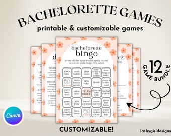 Bachelorette Party Game Bundle Floral Bachelorette Decorations Fun Hen Dos Party Games Simple Wedding Shower Printable Drinking Games