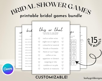 Bridal Party Games Printable Bridal Shower Games Bundle Wedding Shower Ideas Ice Breaking Wedding Games Hen Do Bridal Shower Decorations