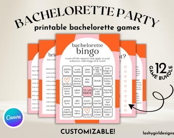 Bachelorette Party Spiele Bundle Bunt Spaß Hen Dos Party Spiele Bundle Braut oder Bräutigam Bingo Getränk, wenn Bachelorette Dekorationen Lieferungen