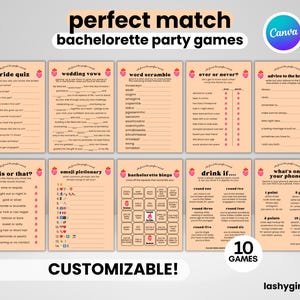Perfect Match Bachelorette Party Games for Bachelorette Party Game Bundle Game for Hen Party Game Printable Party Game DIY Bachelorette Game