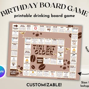 Tini Bit Older Birthday Board Game Espresso Martini Birthday Party Decor Girls Night Games Printable Drinking Board Game Bachelorette Board image 1