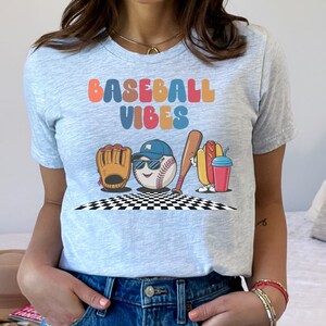 Baseball Vibes shirt, Baseball Game Day Vibes, Baseball Fan Gifts, Funny Baseball Shirt, Retro Baseball Shirt, Retro Checkered Tshirt.