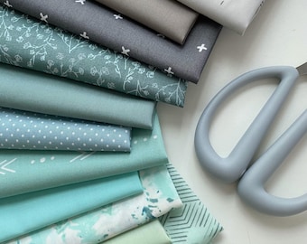 Canyon Fog Curated Bundle | Nightfall | Heartland | Gray Green Blue | Fat Quarters for Men | Trees Forest Hunting | Art Gallery Fabrics