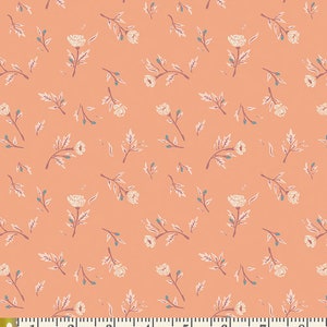 Peach Cobbler Curated Bundle | Peach Beige Floral Quilt Fabric | Velvet ...
