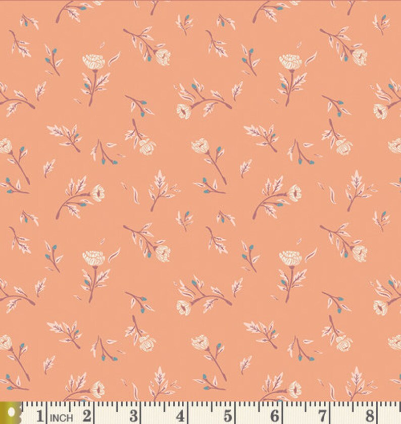 Peach Cobbler Curated Bundle | Peach Beige Floral Quilt Fabric | Velvet ...