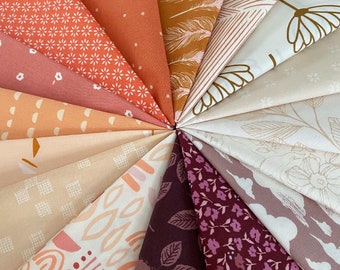 Greenhouse Darlings Curated Quilt Bundle | Bonnie Christine AGF Studio | Flowers Fruit | Coral Plum Terra Cotta | Various AGF Fabrics