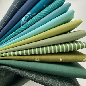 Cool, Calm, and Collected Curated Bundle | Cool Colors Fat Quarters | Pure Elements by Art Gallery | Half Yard Bundle | AGF