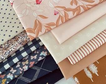 All Aflutter Custom Bundle | Navy Blush Sienna Floral Quilt Fabric | Haven Mayfair | Amy Sinibaldi | Various Art Gallery Fabrics