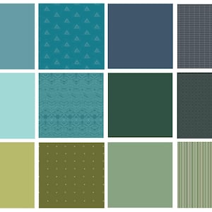 Keeping it Simple Curated Bundle | Cool Colors Fat Quarters | Pure Elements by Art Gallery | Half Yard Bundle | AGF