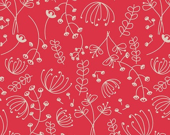 Bedside Journal Candid | Happy Home | Sew Caroline | Art Gallery Fabrics | HAH-24408 | Sketched Red Floral Fabric | Sold by the 1/2 yard