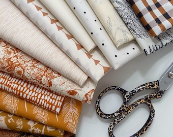 Fireside Chat Custom Bundle | Black Brown Woodland Quilt Fabric | Gender Neutral | Various Art Gallery Fabrics Designers and Collections