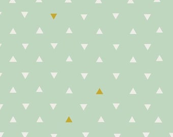 Triangle Tokens | Arizona | April Rhodes | Art Gallery Fabrics | ARZ-554 | Mint Green Geometric | Sold by the 1/2 Yard