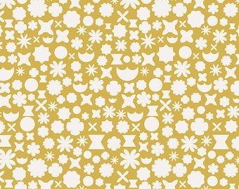 Polygons Bulbinella | Geometric Bliss | Jeni Baker | Art Gallery Fabrics | GBL-2435 | Yellow Geo Modern Quilt Fabric | Sold by the 1/2 Yard