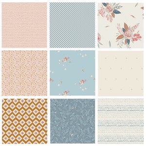 Purposefully Pastel Curated Bundle | Little Clementine Rosewood | Soft Colors | 9 Fabrics | Various Art Gallery Fabrics and Designers