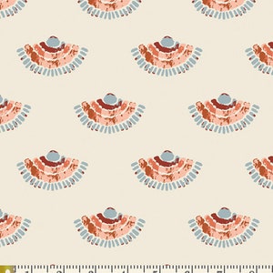 Cocooning | Homebody | Maureen Cracknell | Art Gallery Fabrics | HMB-34953 | Rust Peach Blue Fabric | Sold by the 1/2 Yard