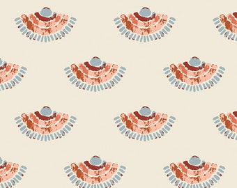 Cocooning | Homebody | Maureen Cracknell | Art Gallery Fabrics | HMB-34953 | Rust Peach Blue Fabric | Sold by the 1/2 Yard