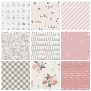 Chill in the Air Curated Bundle | Winter Fabrics in Gray Pink Ivory | Holiday Bundle | Various Art Gallery Designers and Collections