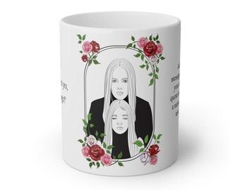 Cadeau fête des mères. Mug portrait personnalisé. Dessin au trait. Cadeau personnalisé. Cadeau personnalisé unique. Cadeau original.