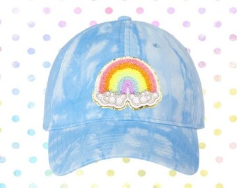 Women's Tie Dye Mickey Rainbow Hat: Chenille Patch Dad Hat