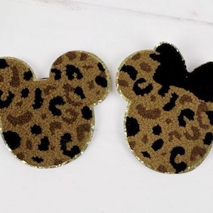 Disney Safari Mickey and Minnie Iron on Patches, Disney Animal Kingdom Patches