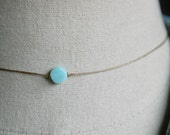 Peruvian opal choker necklace,string choker,dot choker,blue choker,opal choker, dainty choker,simple choker,gemstone choker,boho choker