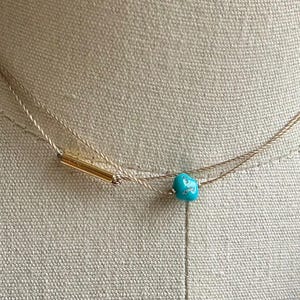 Echte dubbele choker turquoise nugget: vintage messing kraal