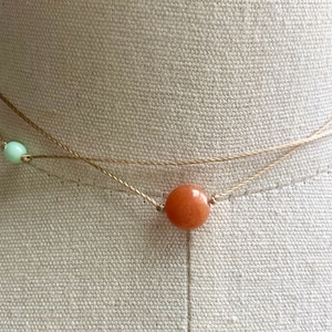 Beaded gemstone choker, string choker, double choker, layering necklace, simple choker, boho choker, summer necklace, stone necklace