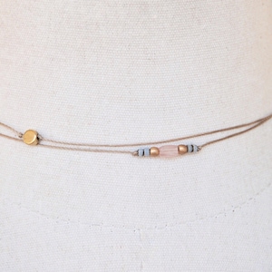 Layering choker cord necklace,beaded choker,choker set,boho choker,bohemian choker,festival necklace,short necklace,string choker