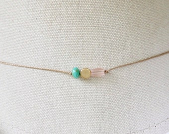 Choker necklace,string choker,beaded choker,simple choker,boho choker,short necklace,festival necklace,minimalist necklace,cord choker