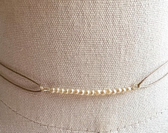 Romantic seed pearl choker, pearl choker, seed pearl necklace, dainty necklace, pearl jewelry, bridesmaid gift, wedding, string choker