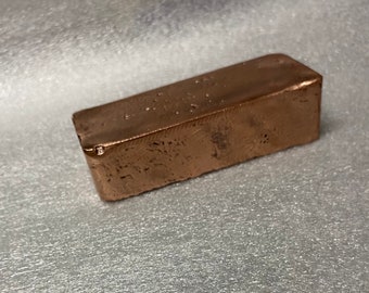 Hand Poured Copper Ingot Bar- 2 lbs