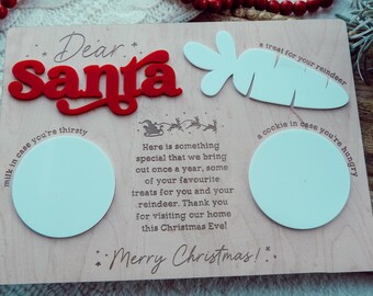 Cookie Tray for Santa Treats Santa Xmas Eve Board Cookies For Santa Christmas Eve Cookie Tray Personalized Santa Reindeer Snack Holiday Tray