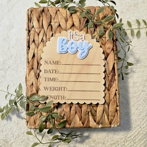 It&#39;s a Boy birth announcement sign newborn name sign birth stat hospital name sign wooden new baby shower announcement sign