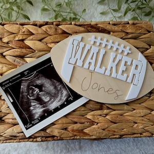 Football Baby Announcement Sign: Newborn Roster Birth Stats