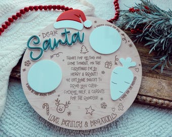 Santa Cookie Tray for Santa Treats Santa Xmas Eve Board Cookies For Santa Christmas Eve Cookie Tray Personalized Santa Snack Holiday Tray