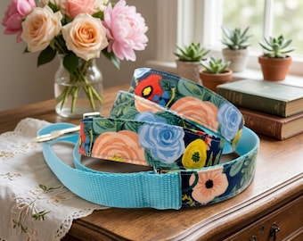 Floral Cotton Dog Leash: Colorful, Durable, Handmade Pet Lead Stripe Geometric Dots