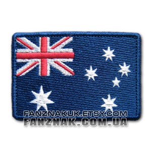 Australia flag embroidered patch. Hook & Loop. Iron on. Magnetic Layer. Sew on