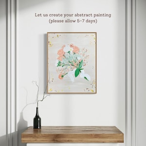 Pintura abstracta personalizada conmemorativa, encargo artístico, obra de arte personalizada, obra de arte abstracta, obsequio de agradecimiento, pintura sobre lienzo, tarjetas de agradecimiento
