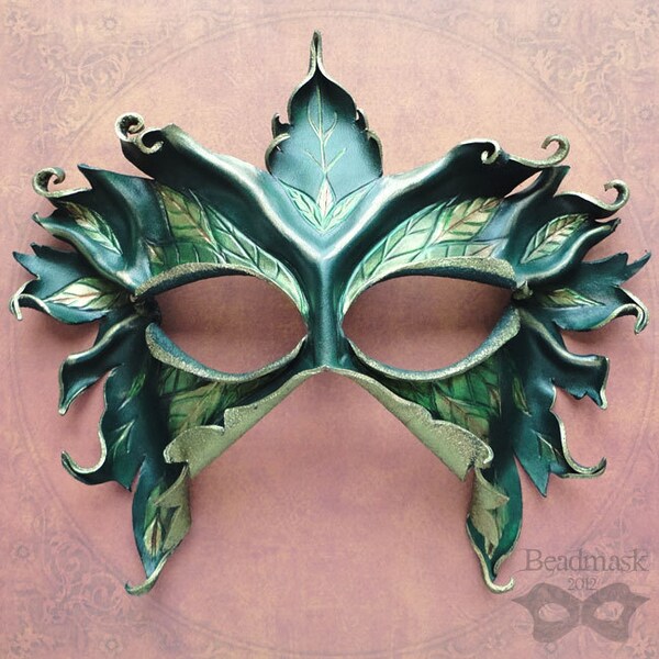 Sculpted Leather Mask - Lady Of The Leaves - Made To Order