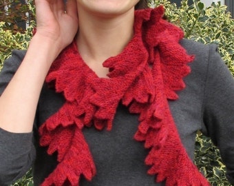 Seaweed Scarf, great for knitting with any yarn, handspun to commercial, hand dyed, lace weight, sock weight to bulky. PDF knitting pattern