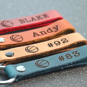 Personalized Basketball Keychain. Basketball Name Tag Keychain. Backpack Name Tag. Basketball Team Gift. Basketball Coach Gift.